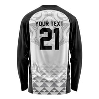 World Football 2026 New Zealand Custom Long Sleeve Shirt All White Fern Maori Tribal LT9 - Polynesian Pride