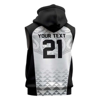 World Football 2026 New Zealand Custom Sleeveless Zip Hoodie All White Fern Maori Tribal LT9 - Polynesian Pride