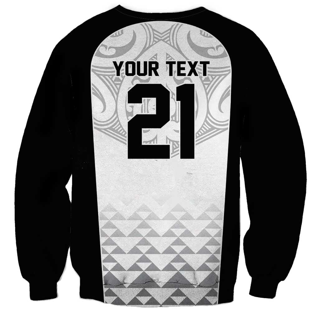 World Football 2026 New Zealand Custom Sweatshirt All White Fern Maori Tribal LT9 - Polynesian Pride