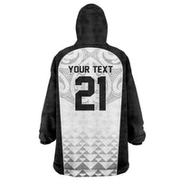 World Football 2026 New Zealand Custom Wearable Blanket Hoodie All White Fern Maori Tribal LT9 - Polynesian Pride