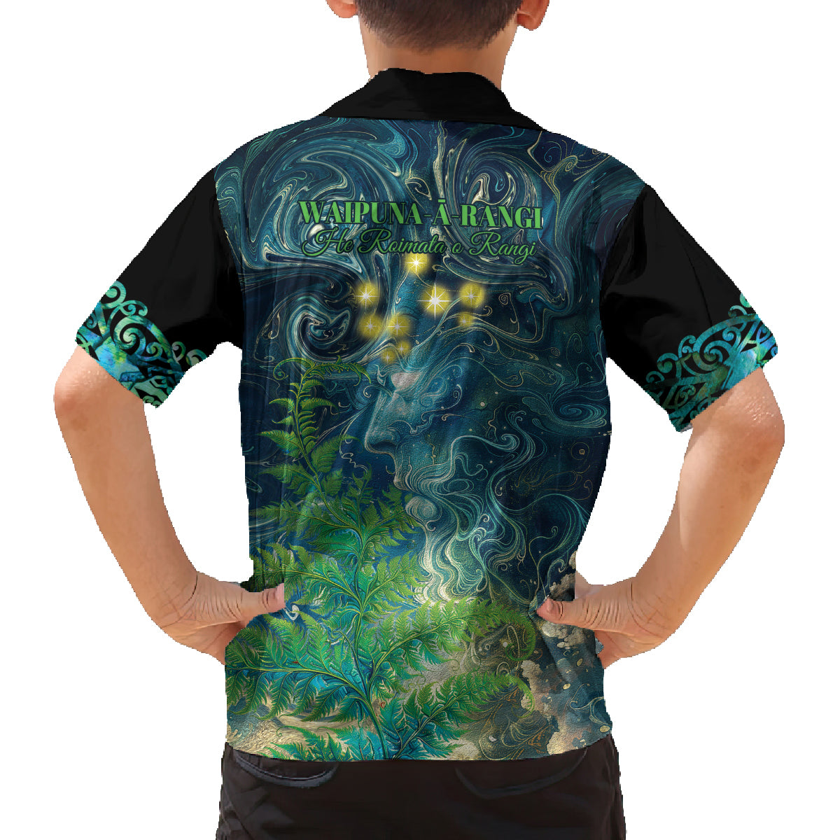 New Zealand Matariki Waipuna-a-rangi Family Matching Puletasi and Hawaiian Shirt He Roimata o Rangi LT9 - Polynesian Pride