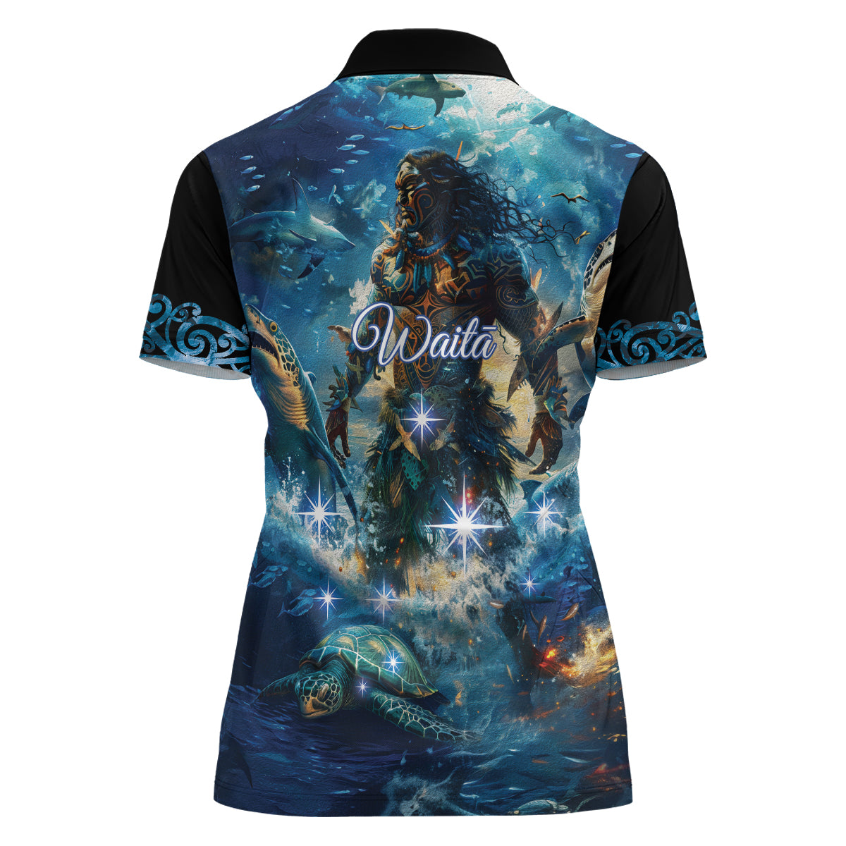 New Zealand Matariki Waita Women Polo Shirt The Way Of The Water LT9 - Polynesian Pride