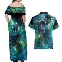New Zealand Matariki Waiti Couples Matching Off Shoulder Maxi Dress and Hawaiian Shirt The Beginnings Of Life LT9 - Polynesian Pride