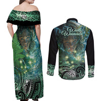 New Zealand Matariki Waiti Couples Matching Off Shoulder Maxi Dress and Long Sleeve Button Shirt Waimori and The Origin Of Life LT9 - Polynesian Pride