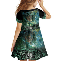 New Zealand Matariki Waiti Kid Short Sleeve Dress Waimori and The Origin Of Life LT9 - Polynesian Pride