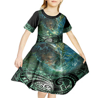 New Zealand Matariki Waiti Kid Short Sleeve Dress Waimori and The Origin Of Life LT9 - Polynesian Pride