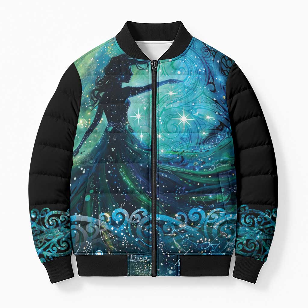 New Zealand Matariki Hiwa-i-te-rangi Bomber Puffer Jacket Titiro ki nga Whetu Wishing Star - Polynesian Pride