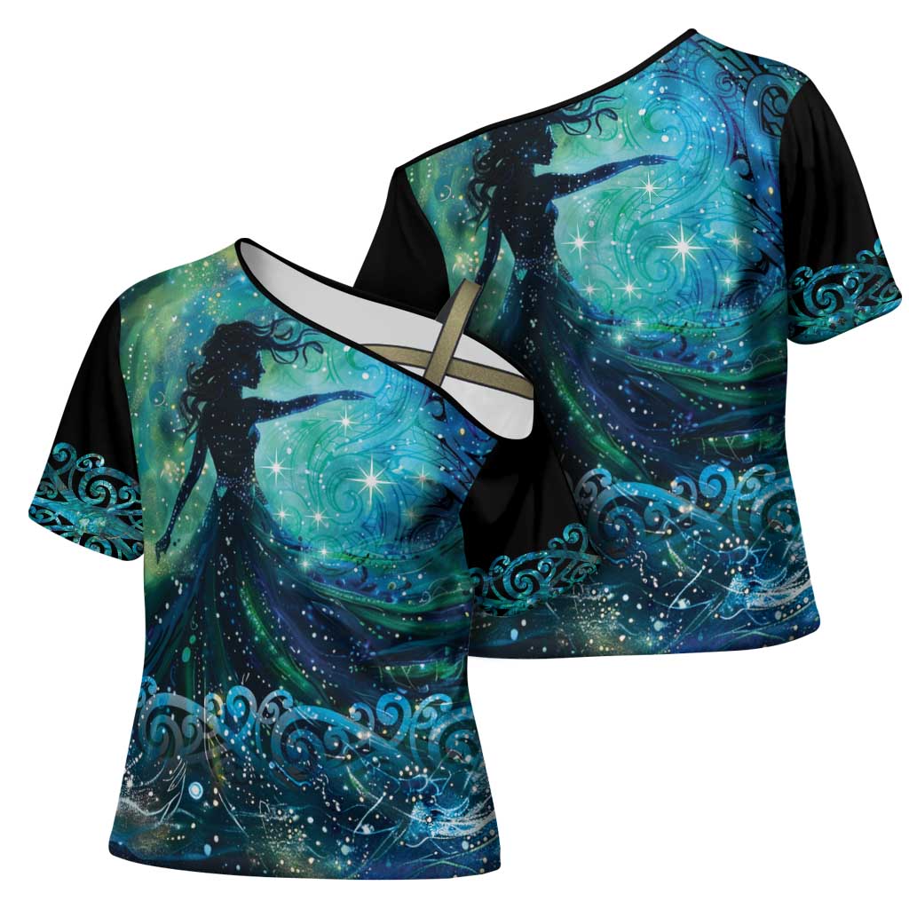 New Zealand Matariki Hiwa-i-te-rangi Cross Shoulder Shirt Titiro ki nga Whetu Wishing Star - Polynesian Pride