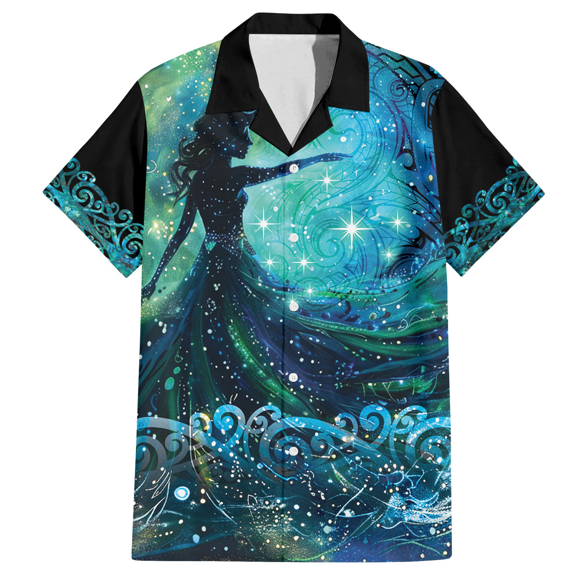 New Zealand Matariki Hiwa-i-te-rangi Family Matching Tank Maxi Dress and Hawaiian Shirt Titiro ki nga Whetu Wishing Star