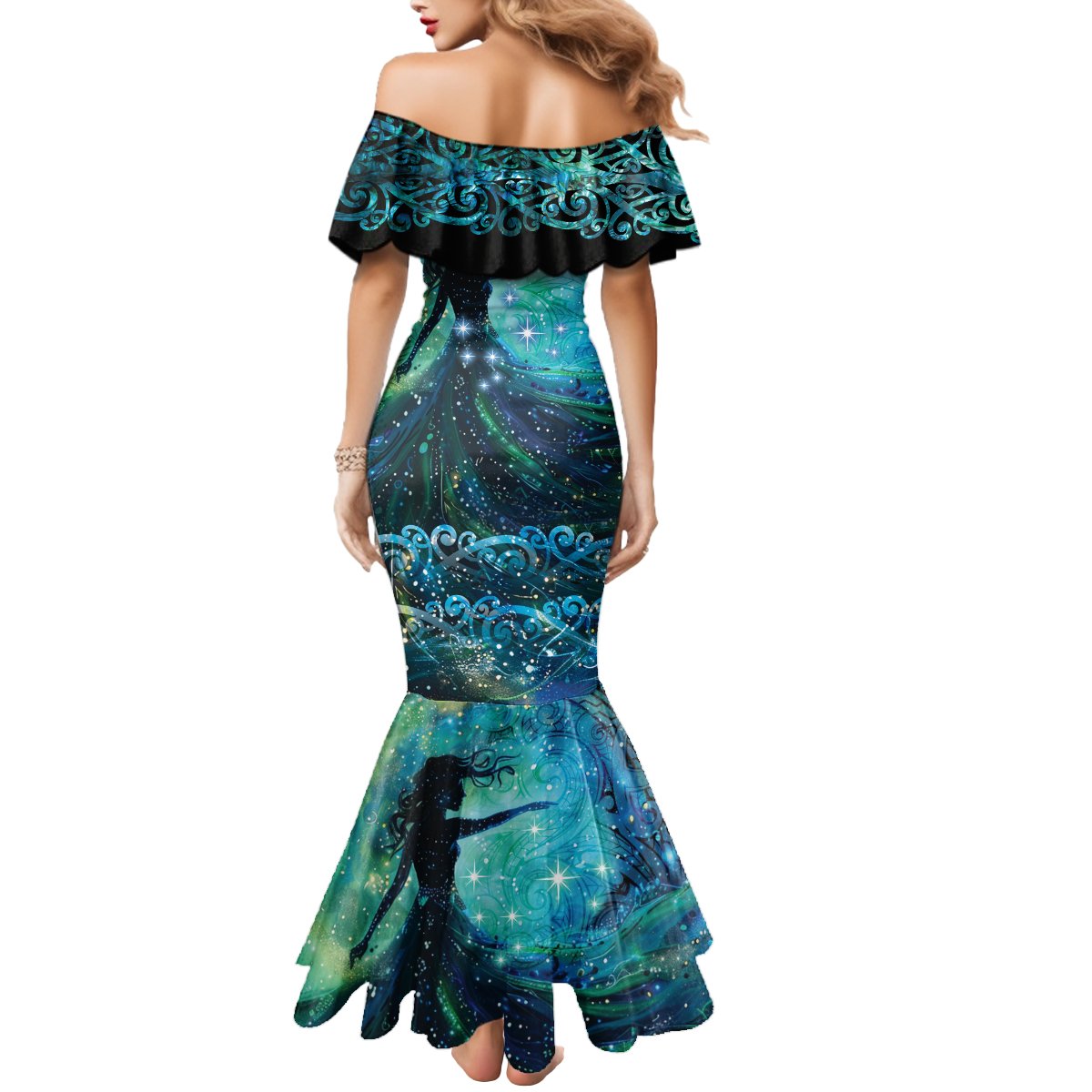 New Zealand Matariki Hiwa-i-te-rangi Mermaid Dress Titiro ki nga Whetu Wishing Star LT9 - Polynesian Pride