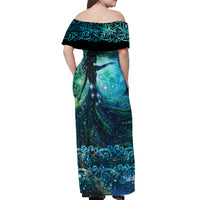 New Zealand Matariki Hiwa-i-te-rangi Off Shoulder Maxi Dress Titiro ki nga Whetu Wishing Star LT9 - Polynesian Pride