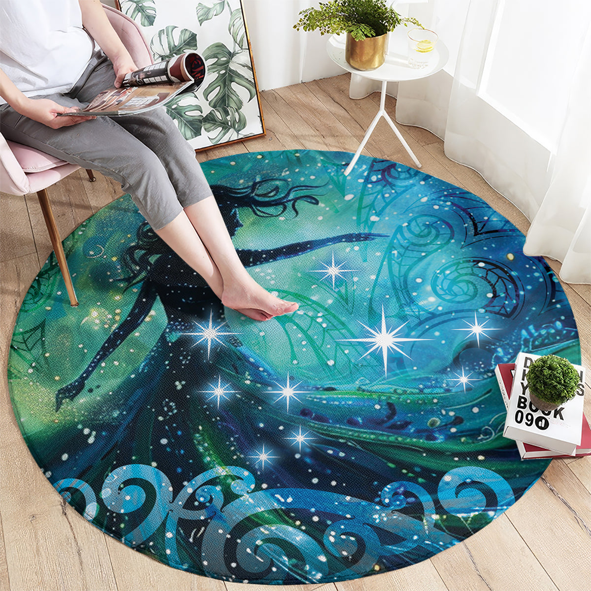 New Zealand Matariki Hiwa-i-te-rangi Round Carpet Titiro ki nga Whetu Wishing Star LT9 - Polynesian Pride