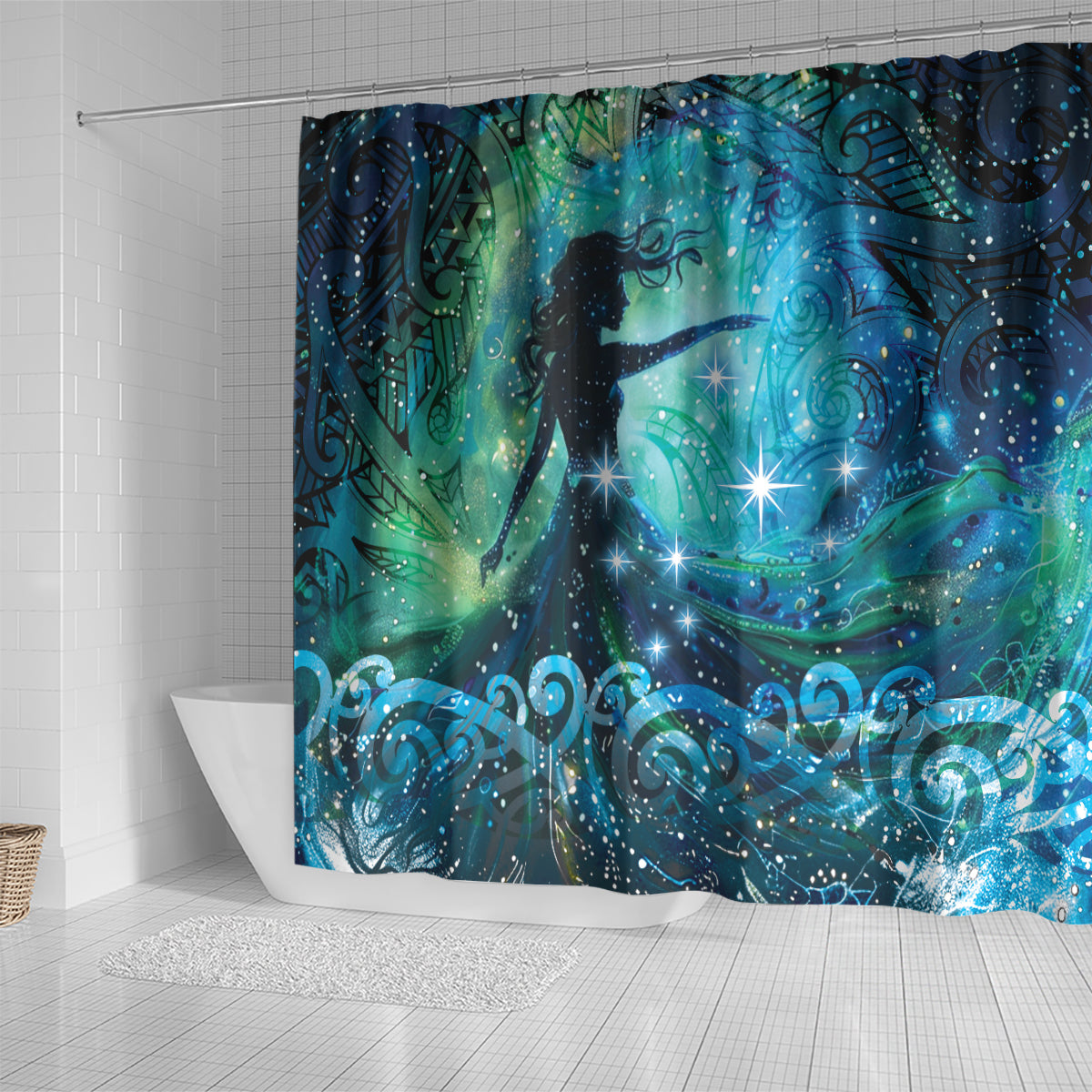 New Zealand Matariki Hiwa-i-te-rangi Shower Curtain Titiro ki nga Whetu Wishing Star