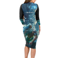 New Zealand Matariki Ururangi Long Sleeve Bodycon Dress The Murmur Of The Wind LT9 - Polynesian Pride
