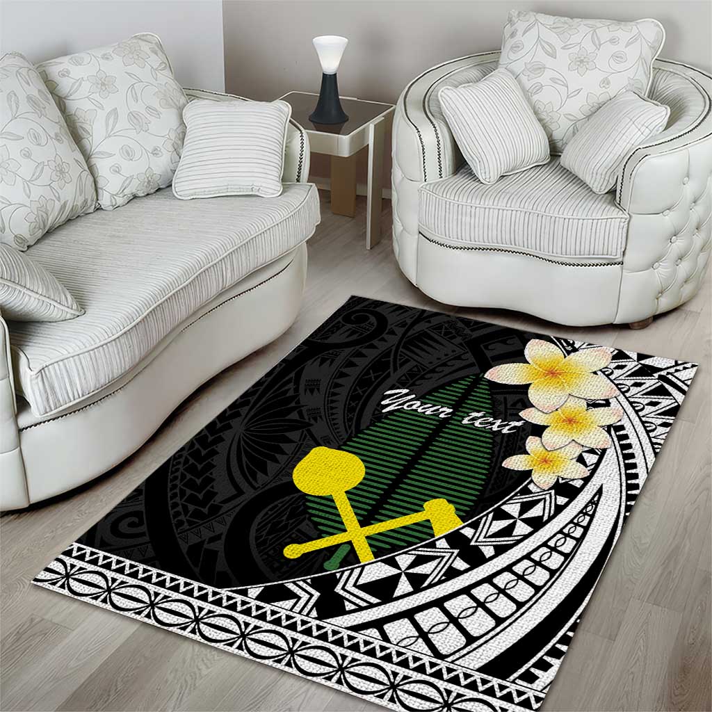 Alo Chiefdom Wallis and Futuna Personalized Area Rug Frangipani Flowers Polynesian Pattern