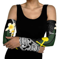 Alo Chiefdom Wallis and Futuna Personalized Arm Sleeves Frangipani Flowers Polynesian Pattern - Polynesian Pride