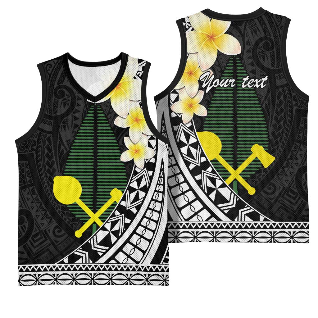 Alo Chiefdom Wallis and Futuna Personalized Basketball Jersey Frangipani Flowers Polynesian Pattern - Polynesian Pride