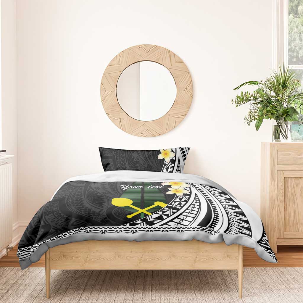 Alo Chiefdom Wallis and Futuna Personalized Bedding Set Frangipani Flowers Polynesian Pattern