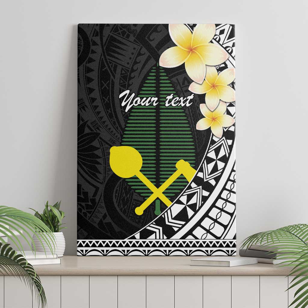 Alo Chiefdom Wallis and Futuna Personalized Canvas Wall Art Frangipani Flowers Polynesian Pattern