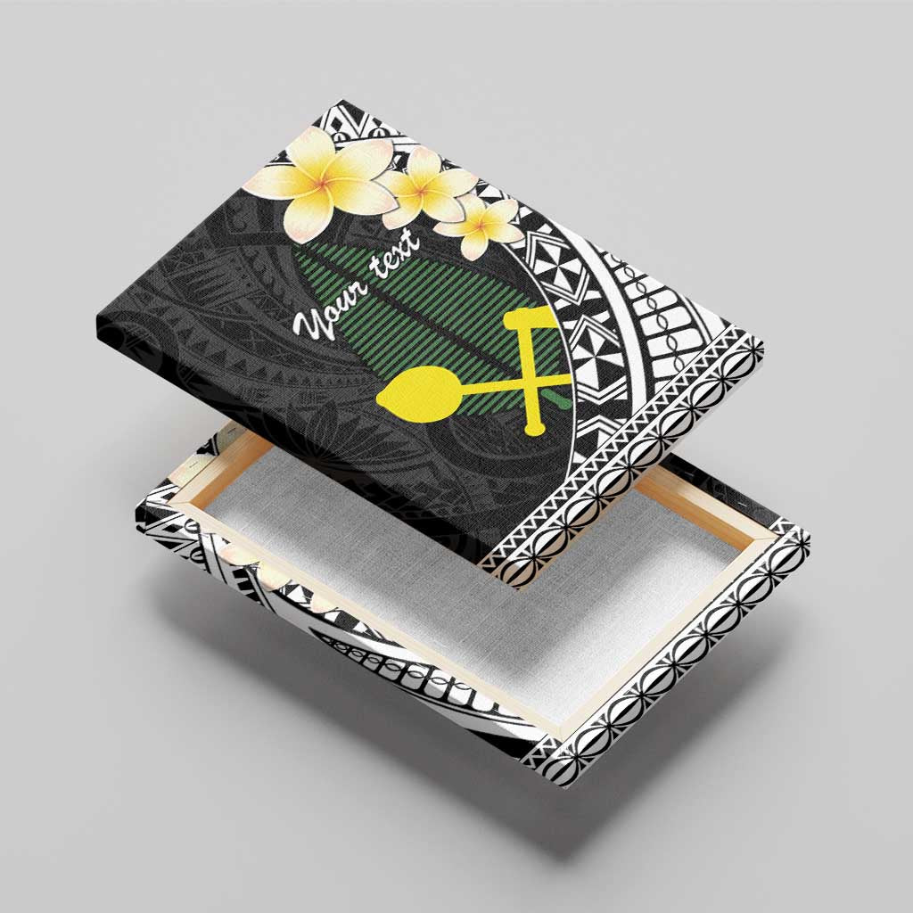 Alo Chiefdom Wallis and Futuna Personalized Canvas Wall Art Frangipani Flowers Polynesian Pattern