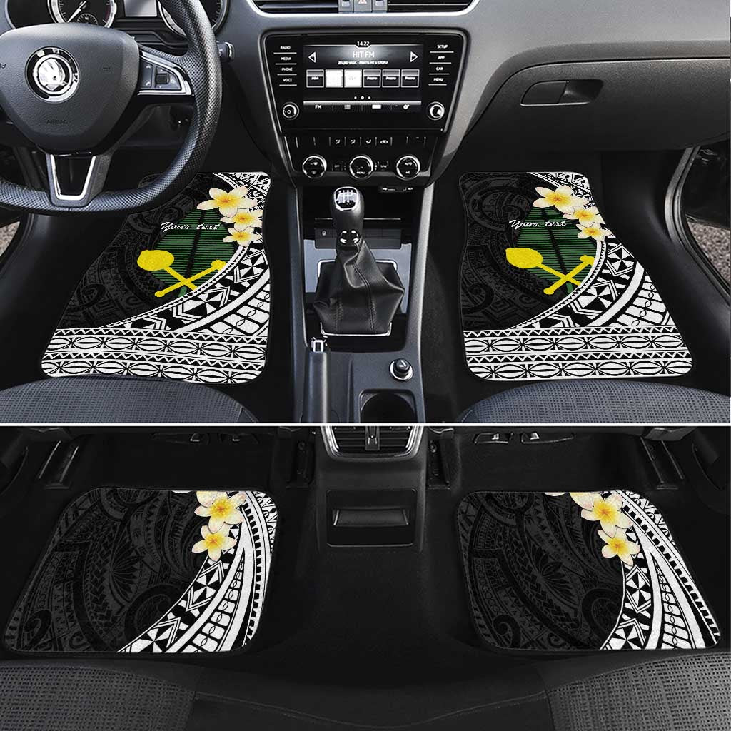 Alo Chiefdom Wallis and Futuna Personalized Car Mats Frangipani Flowers Polynesian Pattern