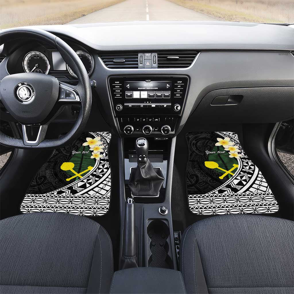 Alo Chiefdom Wallis and Futuna Personalized Car Mats Frangipani Flowers Polynesian Pattern
