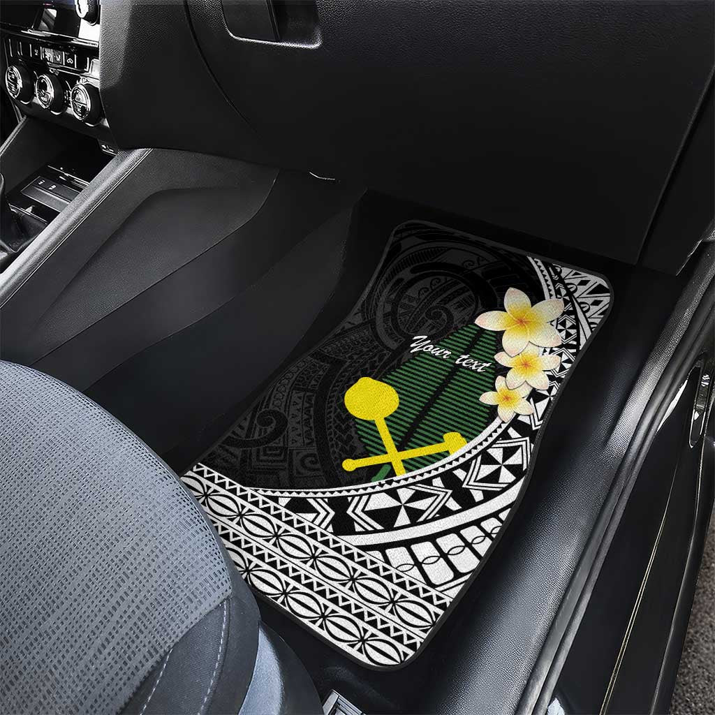 Alo Chiefdom Wallis and Futuna Personalized Car Mats Frangipani Flowers Polynesian Pattern
