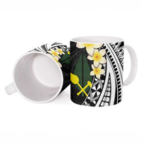 Alo Chiefdom Wallis and Futuna Personalized Ceramic Mug Frangipani Flowers Polynesian Pattern - Polynesian Pride
