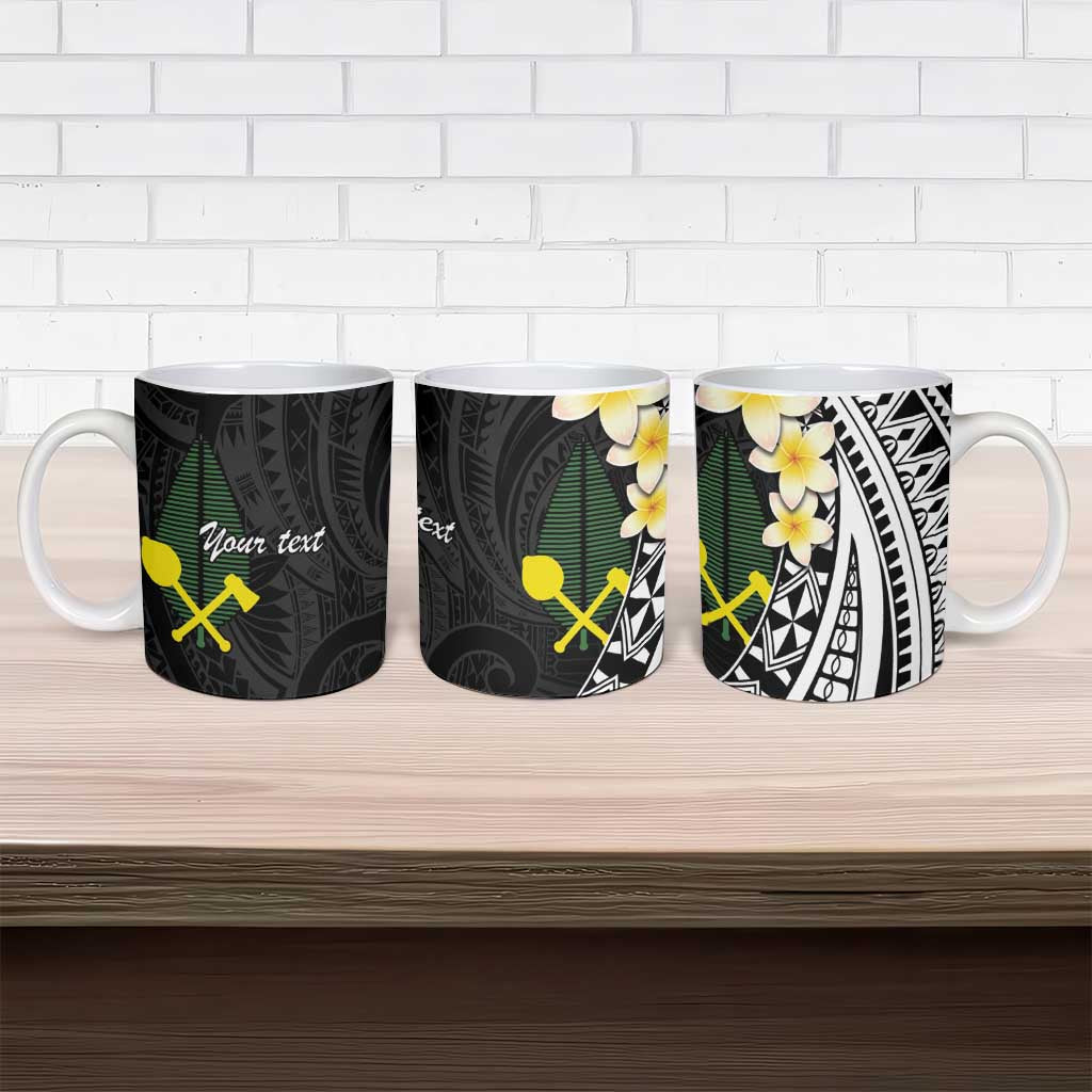 Alo Chiefdom Wallis and Futuna Personalized Ceramic Mug Frangipani Flowers Polynesian Pattern - Polynesian Pride