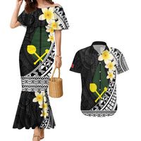Alo Chiefdom Wallis and Futuna Personalized Couples Matching Mermaid Dress and Hawaiian Shirt Frangipani Flowers Polynesian Pattern