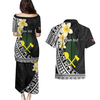 Alo Chiefdom Wallis and Futuna Personalized Couples Matching Puletasi and Hawaiian Shirt Frangipani Flowers Polynesian Pattern