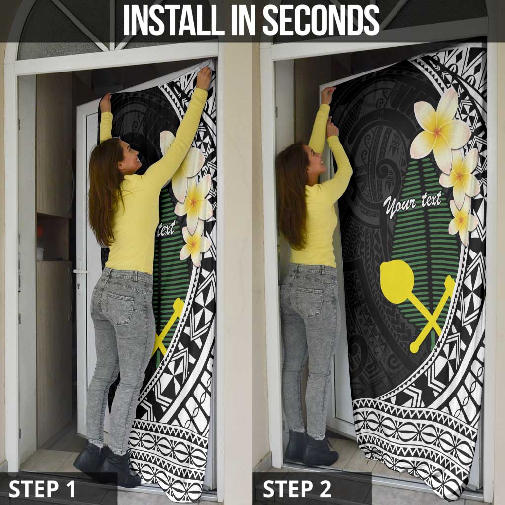 Alo Chiefdom Wallis and Futuna Personalized Door Cover Frangipani Flowers Polynesian Pattern - Polynesian Pride