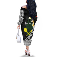 Alo Chiefdom Wallis and Futuna Personalized Family Matching Off The Shoulder Long Sleeve Dress and Hawaiian Shirt Frangipani Flowers Polynesian Pattern