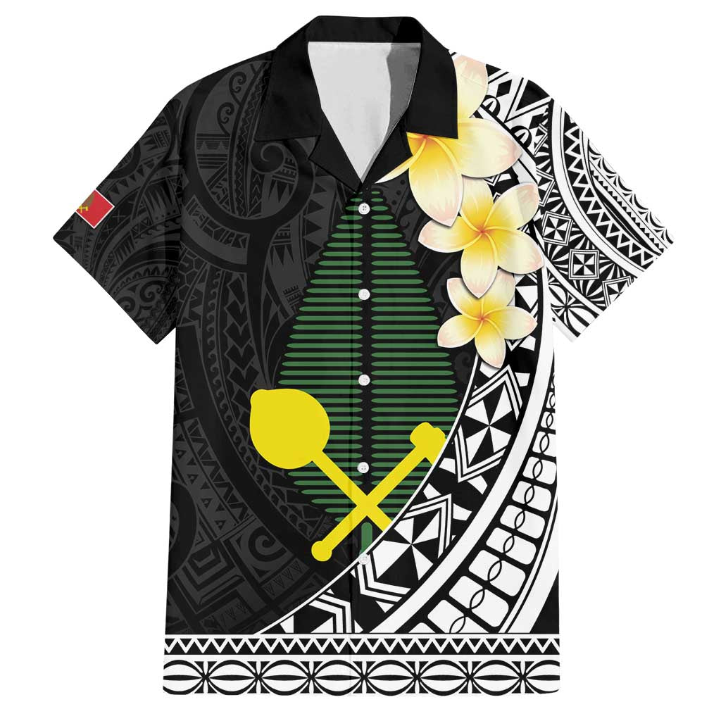 Alo Chiefdom Wallis and Futuna Personalized Family Matching Off Shoulder Maxi Dress and Hawaiian Shirt Frangipani Flowers Polynesian Pattern