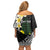 Alo Chiefdom Wallis and Futuna Personalized Family Matching Off Shoulder Short Dress and Hawaiian Shirt Frangipani Flowers Polynesian Pattern