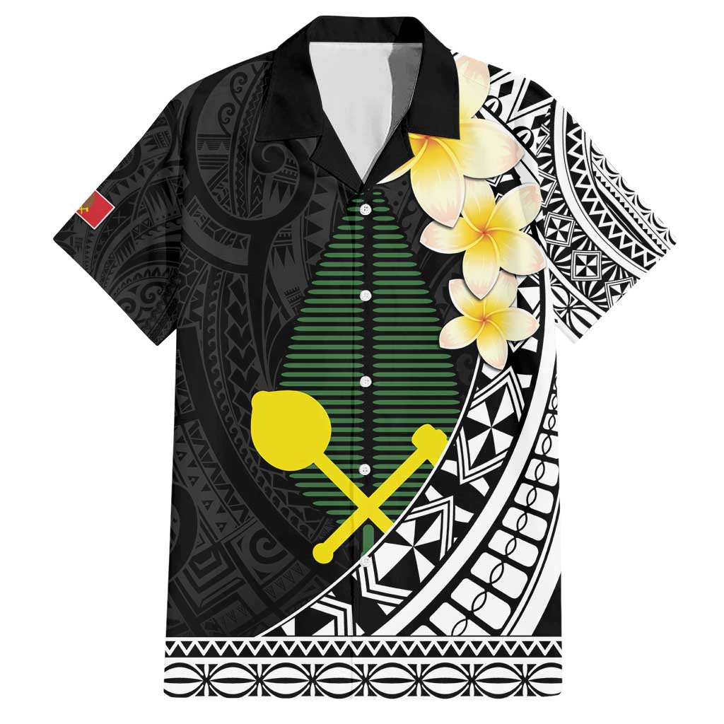 Alo Chiefdom Wallis and Futuna Personalized Family Matching Short Sleeve Bodycon Dress and Hawaiian Shirt Frangipani Flowers Polynesian Pattern