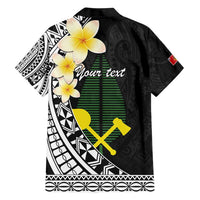 Alo Chiefdom Wallis and Futuna Personalized Family Matching Short Sleeve Bodycon Dress and Hawaiian Shirt Frangipani Flowers Polynesian Pattern