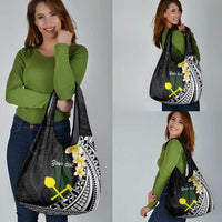 Alo Chiefdom Wallis and Futuna Personalized Grocery Bag Frangipani Flowers Polynesian Pattern