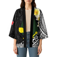 Alo Chiefdom Wallis and Futuna Personalized Kimono Frangipani Flowers Polynesian Pattern - Polynesian Pride
