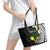 Alo Chiefdom Wallis and Futuna Personalized Leather Tote Bag Frangipani Flowers Polynesian Pattern