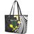 Alo Chiefdom Wallis and Futuna Personalized Leather Tote Bag Frangipani Flowers Polynesian Pattern
