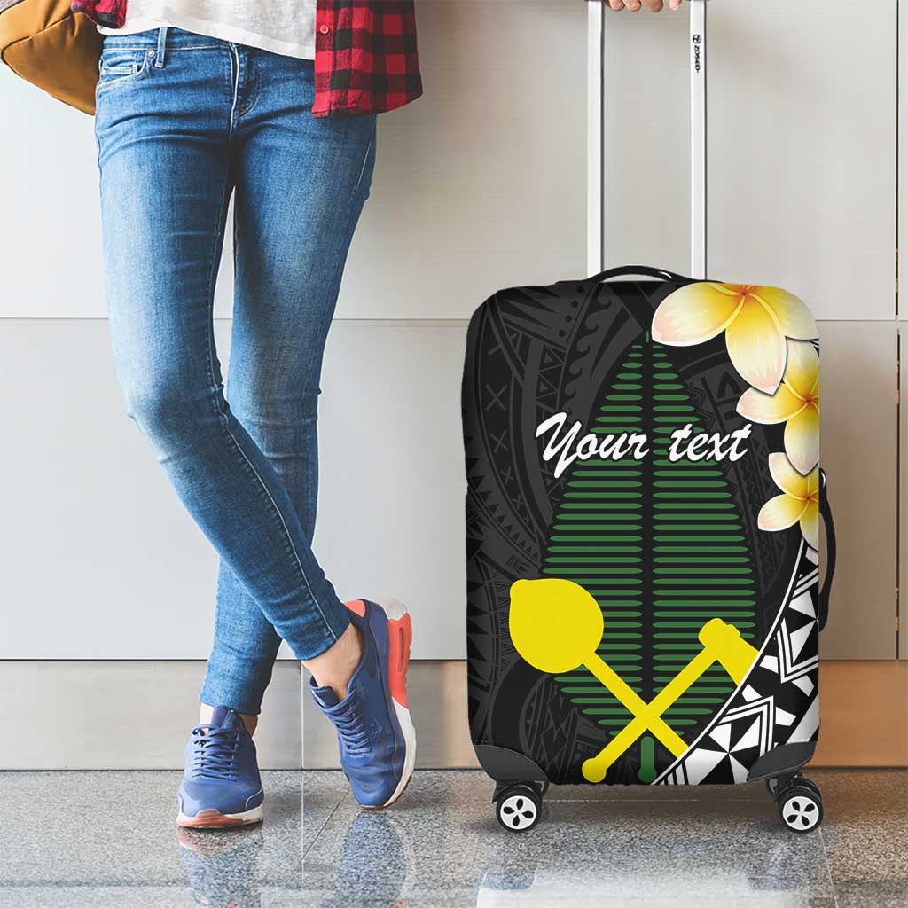 Alo Chiefdom Wallis and Futuna Personalized Luggage Cover Frangipani Flowers Polynesian Pattern