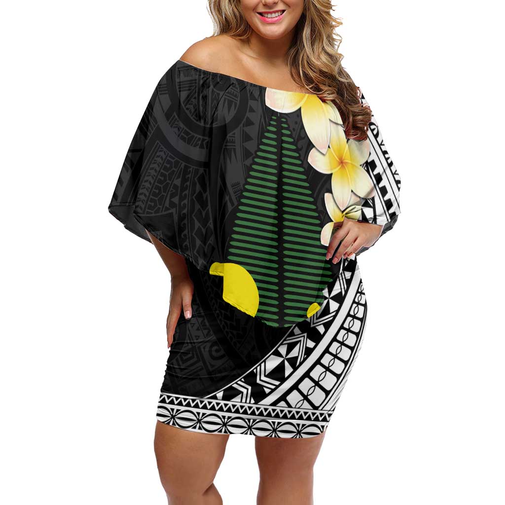 Alo Chiefdom Wallis and Futuna Personalized Off Shoulder Short Dress Frangipani Flowers Polynesian Pattern