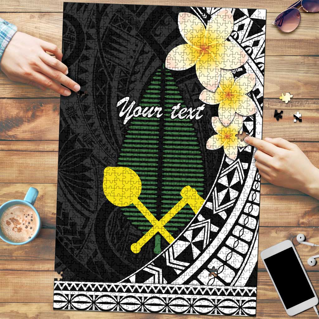 Alo Chiefdom Wallis and Futuna Personalized Puzzle Frangipani Flowers Polynesian Pattern - Polynesian Pride