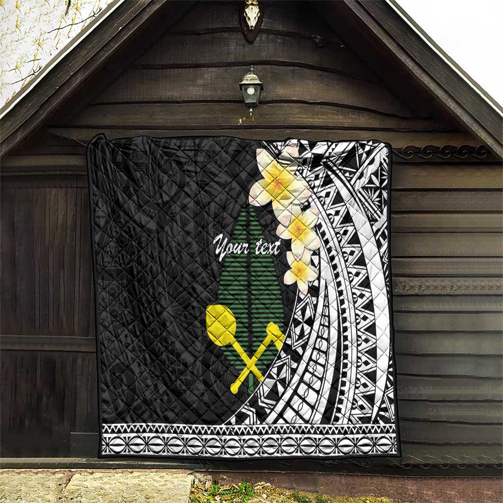 Alo Chiefdom Wallis and Futuna Personalized Quilt Frangipani Flowers Polynesian Pattern