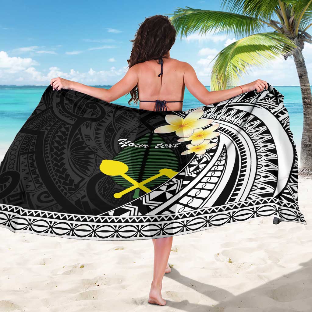 Alo Chiefdom Wallis and Futuna Personalized Sarong Frangipani Flowers Polynesian Pattern