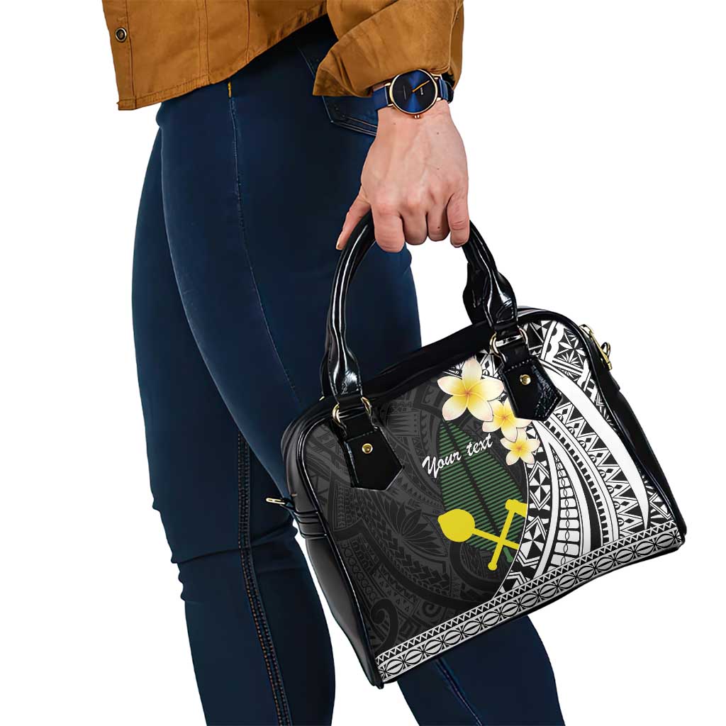 Alo Chiefdom Wallis and Futuna Personalized Shoulder Handbag Frangipani Flowers Polynesian Pattern