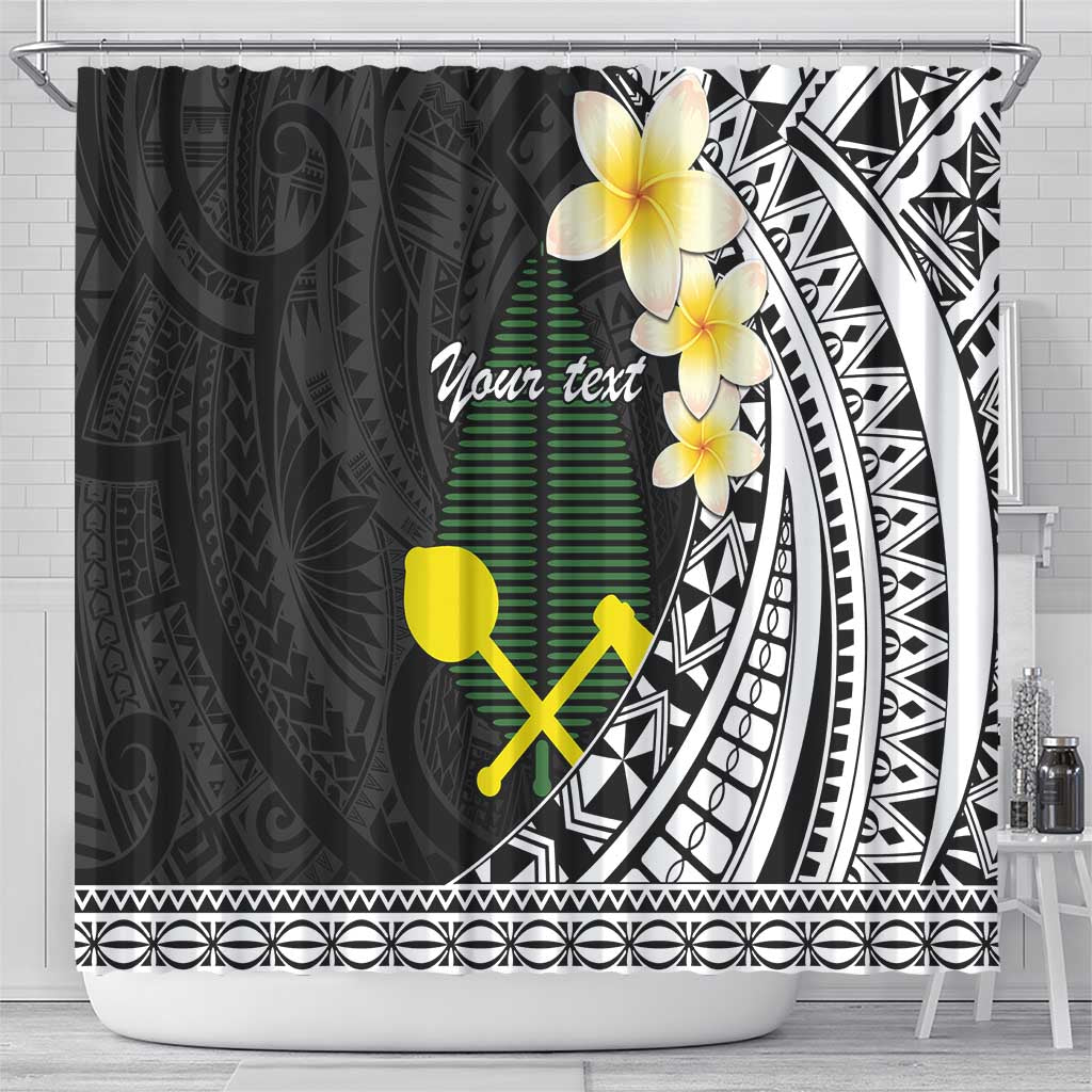 Alo Chiefdom Wallis and Futuna Personalized Shower Curtain Frangipani Flowers Polynesian Pattern