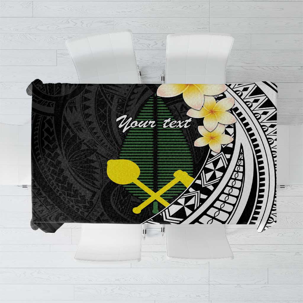 Alo Chiefdom Wallis and Futuna Personalized Tablecloth Frangipani Flowers Polynesian Pattern