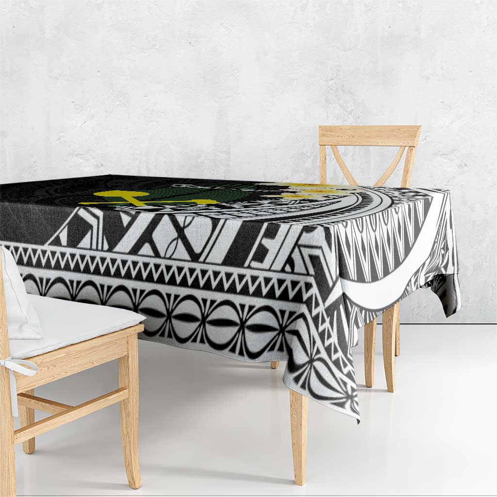 Alo Chiefdom Wallis and Futuna Personalized Tablecloth Frangipani Flowers Polynesian Pattern